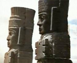 Ces pierres sculptes ont t retrouves au Mexique